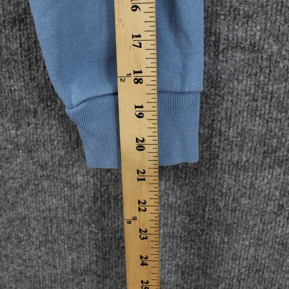 Reformation Sweatshirt Small Hunter Cropped Blue Fleece Crewneck Pullover Casual - Picture 15 of 15